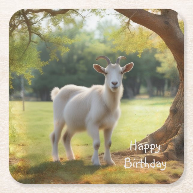 Porta-copo De Papel Quadrado Goat Lover Mug (Frente)