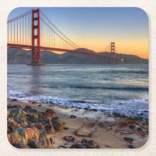 Porta-copo De Papel Quadrado Golden gate bridge da fuga de San Francisco Bay