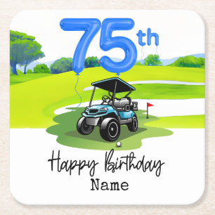 Porta-copo De Papel Quadrado Golf 75º aniversário para Golfer