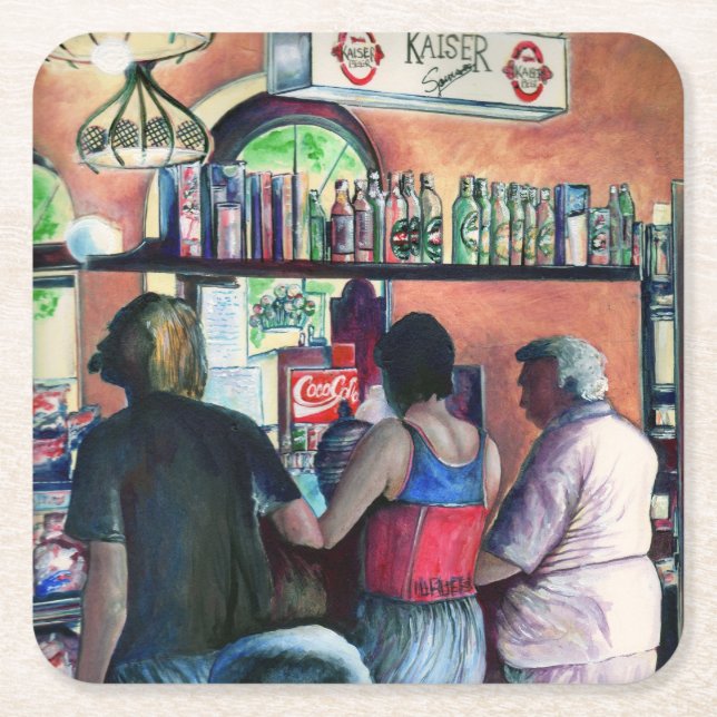 Porta-copo De Papel Quadrado Golf Bufe, Budapeste (Frente)