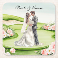Golf Casou noiva e noiva no curso