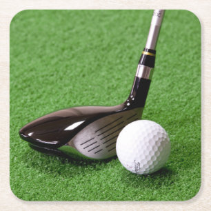 Porta-copo De Papel Quadrado Golf Club e Golf Ball no Verde