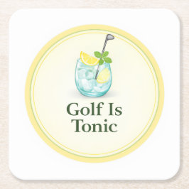 Porta-copo De Papel Quadrado Golf É Tônico | Golf Drinkware Coaster