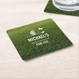 Porta-copo De Papel Quadrado Golfe Golfista Minimalista Homem Aniversário de 30