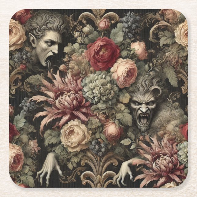 Porta-copo De Papel Quadrado Gosto Como Barroco - Vitoriano Gótico (Frente)