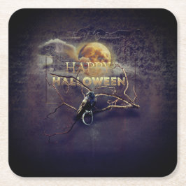 Porta-copo De Papel Quadrado Gótico Spooky Raven No Dia das Bruxas Adultas Da L