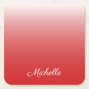 Porta-copo De Papel Quadrado Gradiente personalizado vermelho-vivo