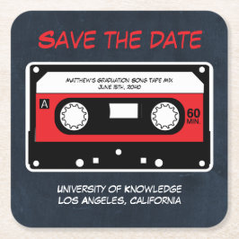 Porta-copo De Papel Quadrado Graduação Salva A Data Da Gravação Da Fita De Músi