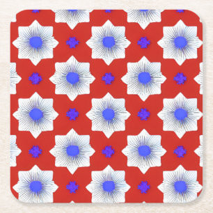 Porta-copo De Papel Quadrado Gráfico colorido, geométrico, legal, moderno, trad