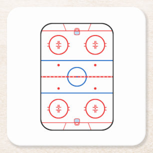 Porta-copo De Papel Quadrado Gráfico do Jogo de Hockey com Diagrama de Coluna d