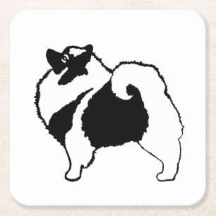 Porta-copo De Papel Quadrado Gráficos Keeshond - Arte de Cachorro Original