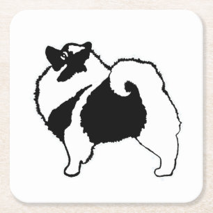 Porta-copo De Papel Quadrado Gráficos Keeshond - Arte de Cachorro Original