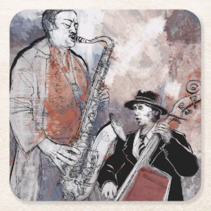Porta-copo De Papel Quadrado Grafite de música