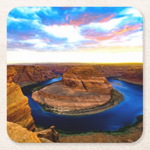 Porta-copo De Papel Quadrado Grand Canyon Red Rocks e Blue Water Beauful