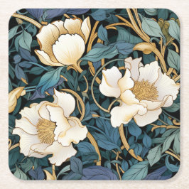 Porta-copo De Papel Quadrado Grandes Flores William Morris Inspiradas