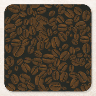 Porta-copo De Papel Quadrado Grãos de Café Torrado