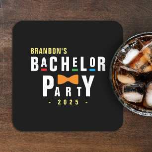 Porta-copo De Papel Quadrado Gravata Borboleta Colorida Retro Anos 90 Festa de 