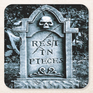 Porta-copo De Papel Quadrado Gravestone Grave Halloween