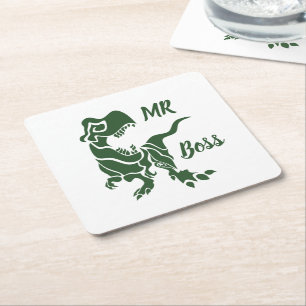 Porta-copo De Papel Quadrado Green Trex, o Chefe Dino