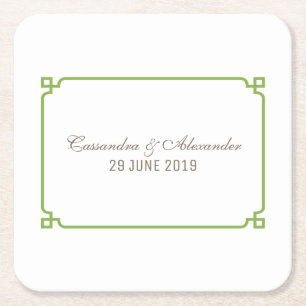 Porta-copo De Papel Quadrado Greenery Deco Chic Wedding