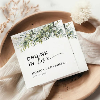 Porta-copo De Papel Quadrado Greenery Herbal Wedding