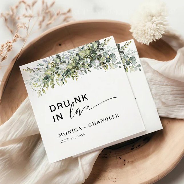 Porta-copo De Papel Quadrado Greenery Herbal Wedding (Criador carregado)