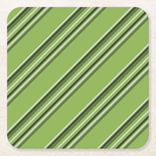 Porta-copo De Papel Quadrado Greenery Stripes Padrão Greenerescência Verde Eleg