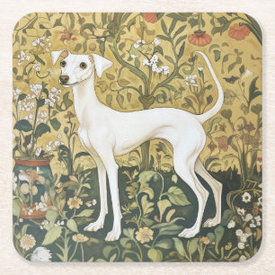 Porta-copo De Papel Quadrado Greyhound ou Whippet italiano em um jardim de vind