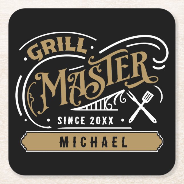 Porta-copo De Papel Quadrado Grill Master Personalizado (Frente)
