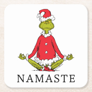 Porta-copo De Papel Quadrado Grinch Namaste Papai Noel