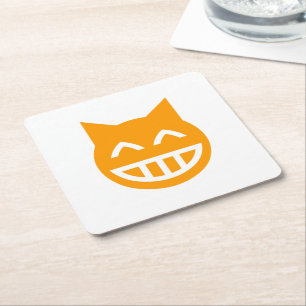 Porta-copo De Papel Quadrado Grinning Emoji Cat