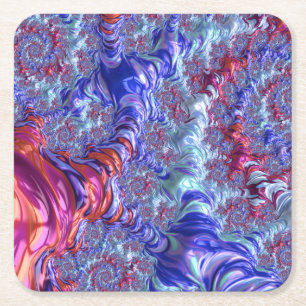 Porta-copo De Papel Quadrado Groovy Fractal