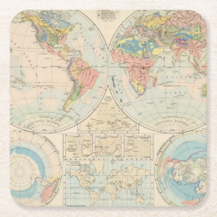 Porta-copo De Papel Quadrado Grund u Boden - mapa do atlas do solo