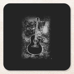 Porta-copo De Papel Quadrado Grunge Guitar Graphic Rock Musical Jazz