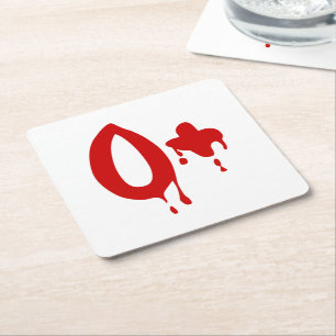 Porta-copo De Papel Quadrado Grupo Sanguíneo O+ Positivo #Hospital de Horror