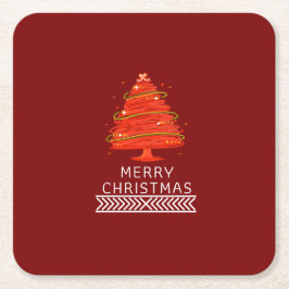 Porta-copo De Papel Quadrado Guardanapo Festivo Alegre Natal