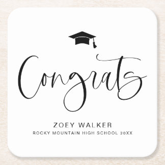 Porta-copo De Papel Quadrado Guardanapo Personalizado para Formatura no Ensino