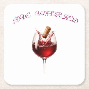 Porta-copo De Papel Quadrado Guardanapos de papel Elegantes Wine Splash Amor De