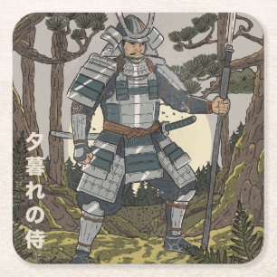 Porta-copo De Papel Quadrado Guerreiro Samurai