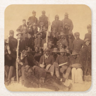 Porta-copo De Papel Quadrado Guerreiros de Buffalo: Cavalaria Negra Americana L