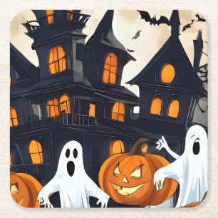 Porta-copo De Papel Quadrado Halloween