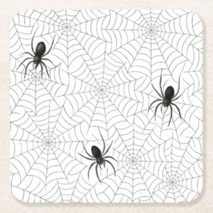Porta-copo De Papel Quadrado Halloween de aranha assustadora e assustadora