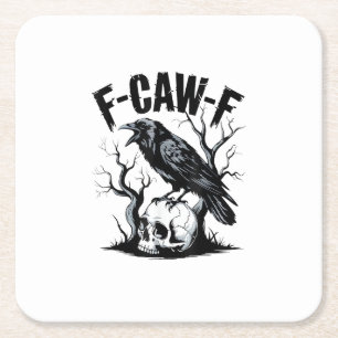 Porta-copo De Papel Quadrado Halloween F-Caw-F Pássaro Corvo Mulheres Homens Re
