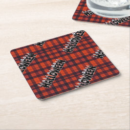 Porta-copo De Papel Quadrado Halloween Ghost Candle Lettering