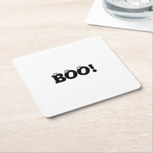 Porta-copo De Papel Quadrado Halloween Scary Boo! esquadrão preto branco