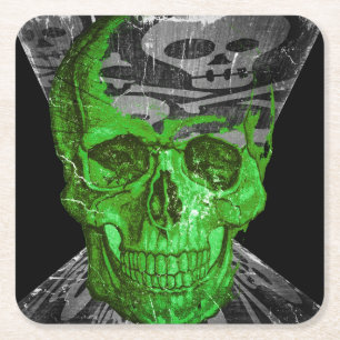 Porta-copo De Papel Quadrado Halloween Skull