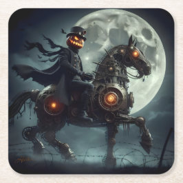 Porta-copo De Papel Quadrado Halloween Steampunk Cavaleiro Sem Cabeça