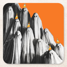 Porta-copo De Papel Quadrado Halloween Vintage Party Ghosts