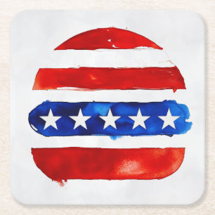 Porta-copo De Papel Quadrado Hamburger América (Pintura Branca Nº 4)
