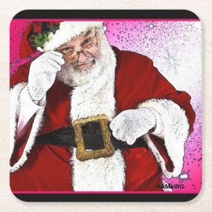 Porta-copo De Papel Quadrado HAMbWG - portas copos descartáveis - Papai Noel
